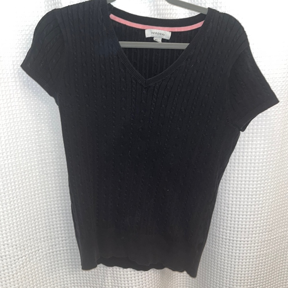 Black cable knit sweater T